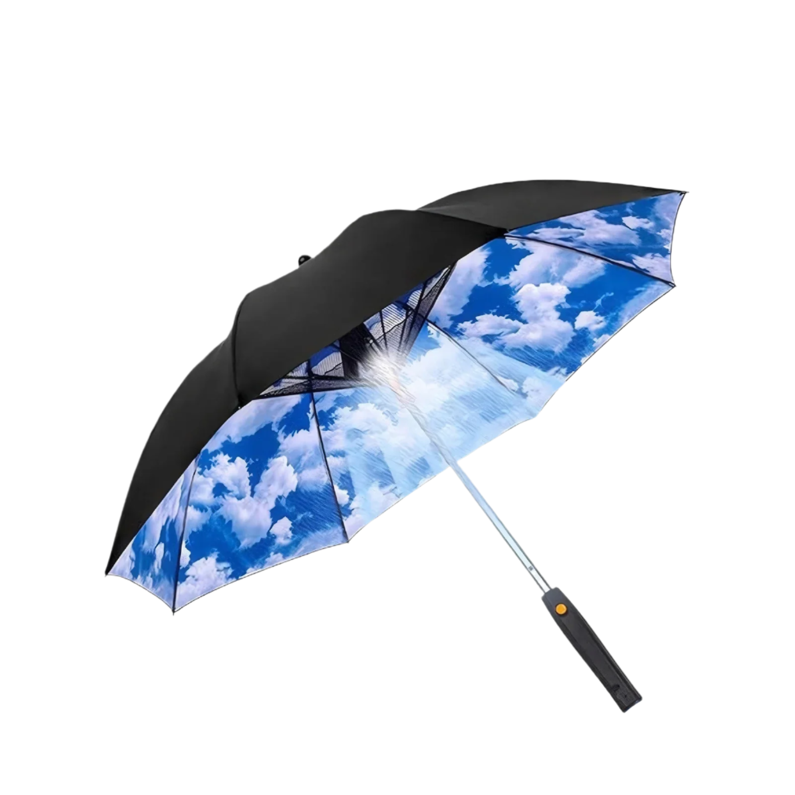 Portable Umbrella for Outdoor Protection | Waterproof Materials 3-In-1 Umbrella with Fan and Sprayer Blue and White Cloud